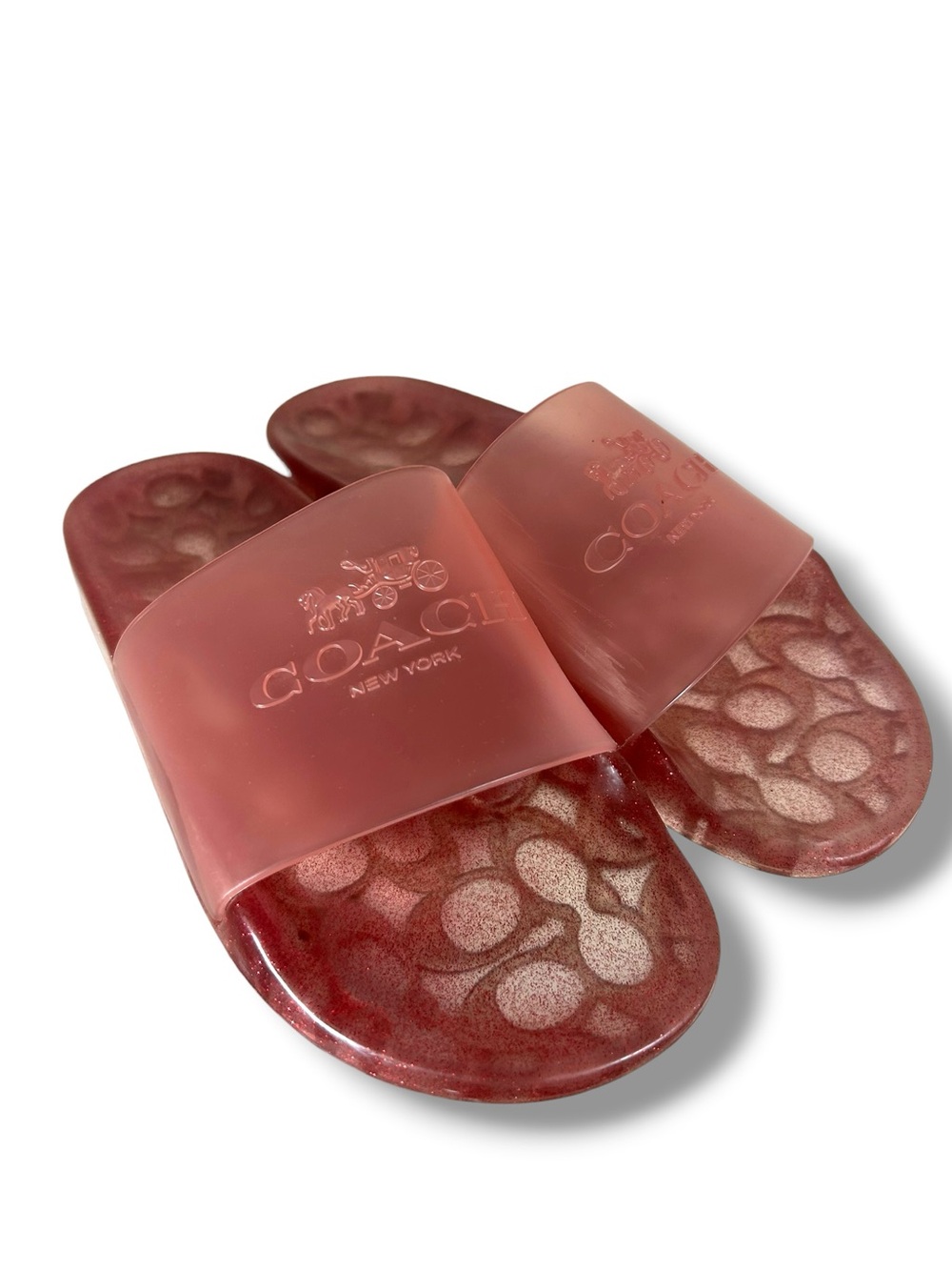 Women’s Coach Ulyssa Pink Jelly Slide Sandals Size 8